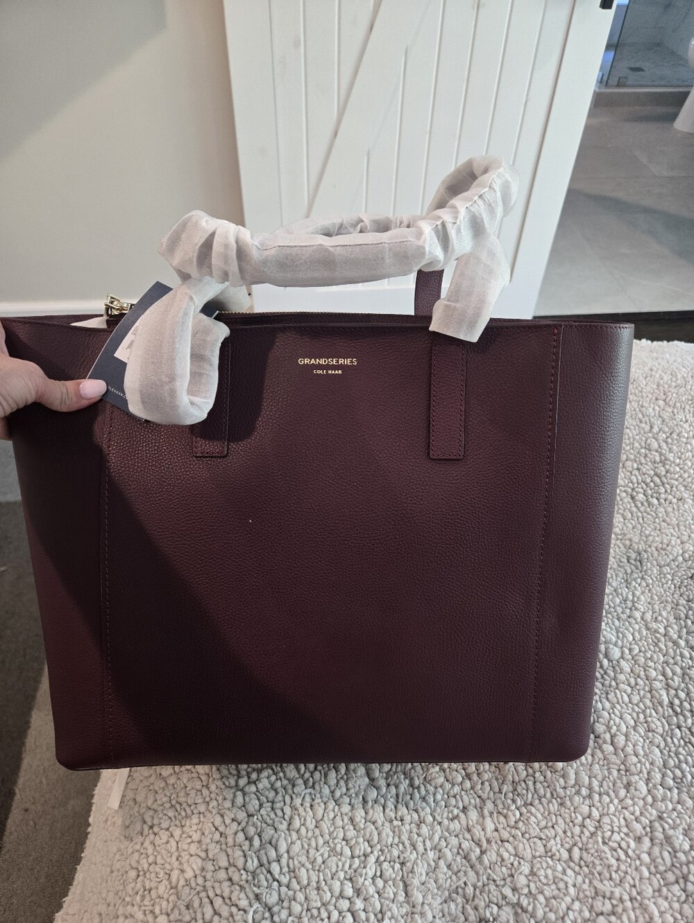 Cole Haan Burgundy Leather Tote